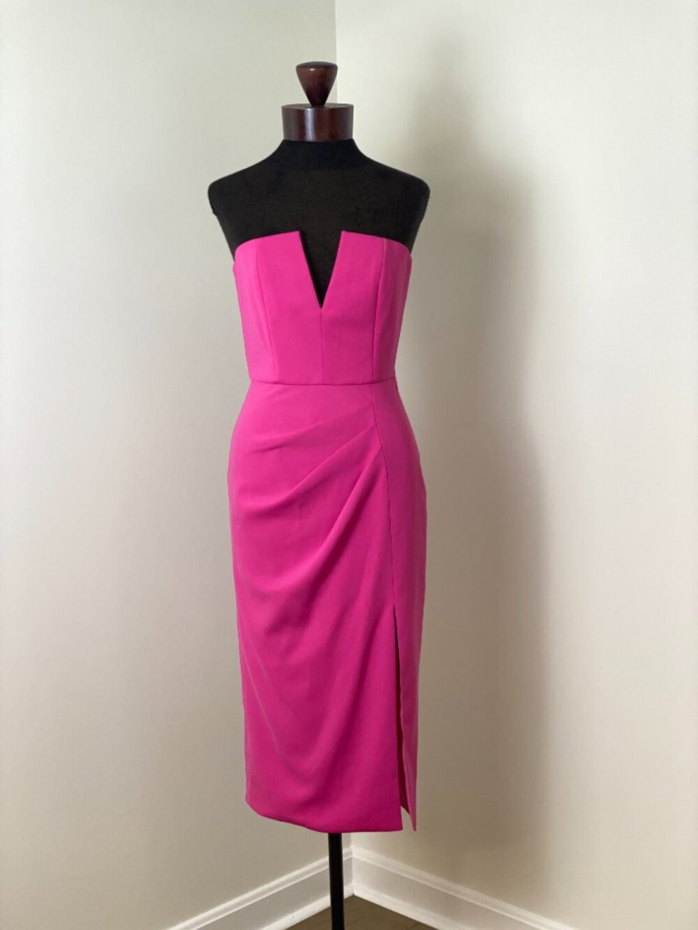 Jay Godfrey Kyle Dress Bubblegum Pink Strapless Midi Size 0